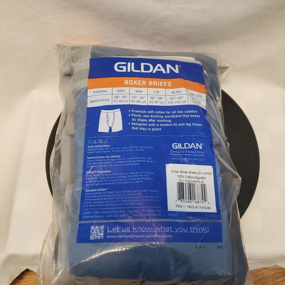 Gildan Men's Regular Leg Boxer‎ Brief 4 Pack NEW